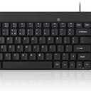 Perixx PERIDUO-212 Wired Mini Keyboard and Mouse Set, USB Connection, Black, US English Layout