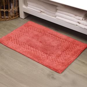 Home Weavers Classy Bathmat 100% Cotton Tufted Bath Rug, Extra Soft and Absorbent Bath Rugs, Non-Slip Bath Carpet, Machine Wash Dry, Bath Rugs for Bathroom Floor, 17" x 24" Rectangle, Coral