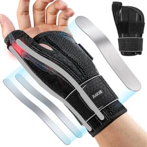 Rakiie Thumb Brace Left Hand, Max Flexibility Carpal Tunnel Wrist Brace Night Support with 3 Adjustable Straps for Tendonitis, CMC Pain Relief, De Quervain's Tenosynovitis, Gray Size L/XL