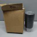 Gejoy 9 oz Happy New Year Rimmed Stripe Plastic Cups Bulk Disposable Hard Plastic Drinking Cocktail Cups Tumblers for Wedding Gathering Party Supplies(Gold, Black,100pcs)