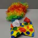 Adult Clown Costume Accessories,Wig, Red Nose,Bow Tie, White Gloves for Halloween Carnival Pretend Play