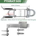 BiJun Chain Link Double Gate Latch Chain Link Fence Gate Latch for 1-3/8" Gate Frames,Chain Link Residential Strong Arm Double Gate Latch Equipped with Convenient Padlock Holes (Silvery)