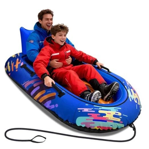 Extra-Wide 2-Person Snow Tube Sled, Heavy-Duty Inflatable Snow Sled