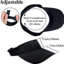2 Pack Sports Visors Hats Women Adjustable Outdoor Sun Visor Golf Beach Travel Men Cap (Black+grey)