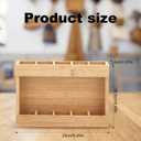 Wooden Straw Holder, Tumbler Straw Organizer Rack with Double Sided Adhesive Tape Drinking Straw Holder Dispenser Accessories Glass Straw Storage Container Supplies for Kitchen Counter Cabinets