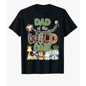 Dad of The Wild One 1St Birthday Family Safari Jungle Party T-Shirt, M