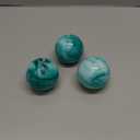 MAITREYA Tie dye Rustic Round Pillar Candles-Unscented Decoration Candles Set of 3-Clean Burning Drisspless Dinner Candles of Home Decor Party(Teal)