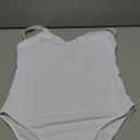 Tempt Me Women High Cut One Piece Swimsuit Low Back Scoop Neck Retro 80s Bathing Suit (Large, White)