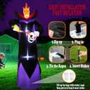 Spooky 10FT Halloween Inflatables Headless Grim Reaper with Flame LED Lights Carving Eyeball from Skull Holiday Blow Ups for Ultimate Halloween Yard Lawn Decor