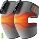 IKEEPFIT Cordless Knee Massager with Heat Vibration for Pain Relief, MAXwarm 4.0[2025 Upgraded] - Electric Heated Knee Brace with 5 Heat Levels and 3 Massage Mode, Gifts for Men Women (Grey, Pair)