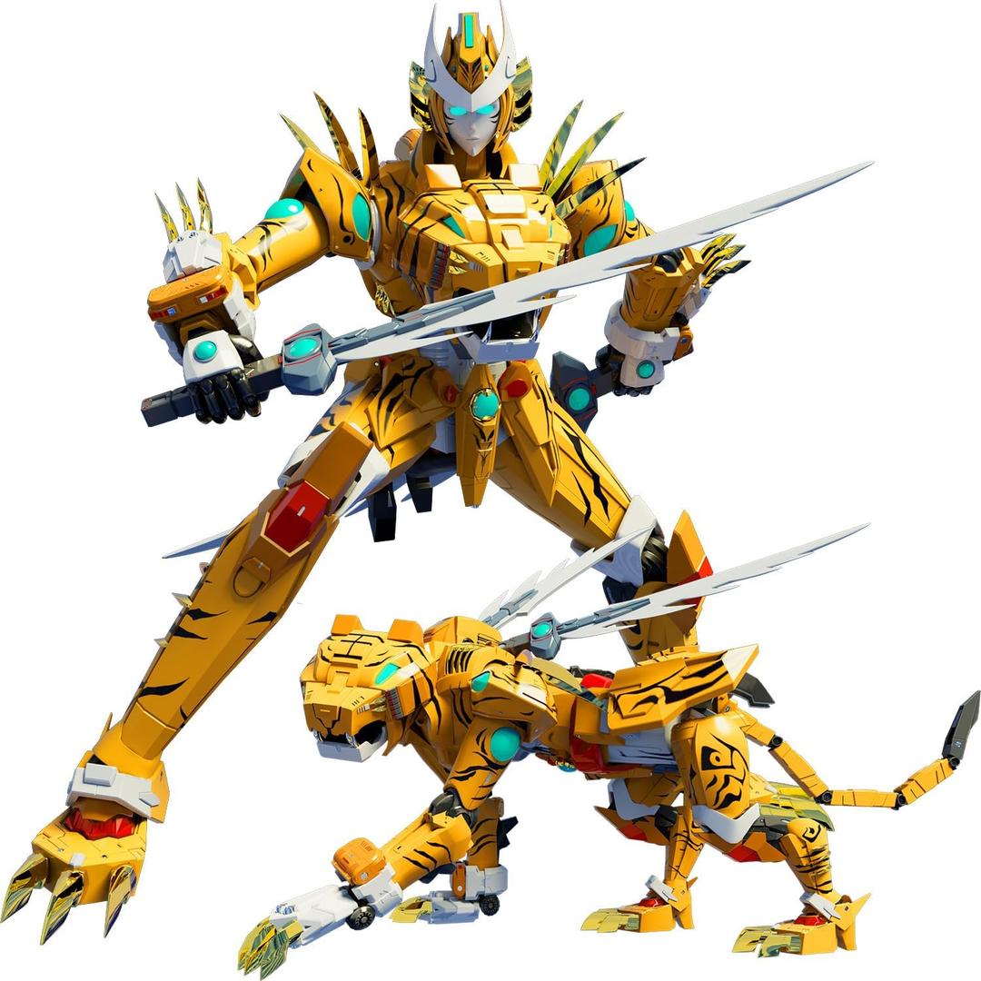 Wenbeier Animal Transforming Robot Toys Tiger Leopard Action Figure for Kids Deformation Robot for Boys & Girls Ages 6 7 8 9 10