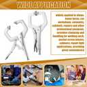 Yexiya 10 Pcs Locking C Clamp, Locking Pliers Adjustable Welding Clamp with Regular Tip and Swivel Pad for Shop Home Farm and Auto Workshop Woodworking, Cabinetry, Repair (6 Inch)