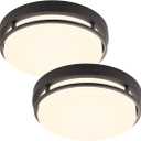 2Pack LED Flush Mount Ceiling Light Fixture 13" 20W, 3000/4000/5000K Color Adjustable, Dimmable Ceiling Lamp for Kitchen, Hallway, Stairwell, Oil Rubbed Bronze, ETL