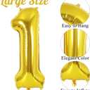 16 Inch Number 0-9 balloons, Gold Number Foil Balloons, Small Mylar Numbers Balloon Custom Digital Balloons for Birthday Aniversary Baby Shower Party Decorations Supplies