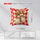 2 x HOMETITUTE Christmas Throw Pillow Covers 18x18 Inch Set of 2 Soft Decorative Knit Mitten Cushion Covers Rustic Farmhouse Holiday Winter Christmas Pillow Cases for Sofa Couch Bed Living Room