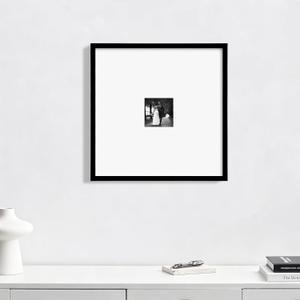 eletecpro 16x16 Picture Frame Set of 6, Display 4x4 with Mat, Black