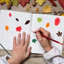 2 x Winlyn 504 Pcs Assorted Foam Fall Leaf Stickers - Self-Adhesive Bulk Maple Oak Shaped Glitter Leaves for Kids Craft, Gift, Halloween, Thanksgiving, Scrapbooking, Cards Decoration