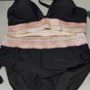 Blooming Jelly Women High Waisted Bikini Sets Tummy Control Swimsuits Color Block Two Piece Drawstring Bathing Suit, XXL