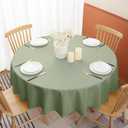Softalker Sage Green Round Tablecloth, Waterproof & Stain Resistant Table Cloth Wrinkle Free Fabric Washable 210GSM Polyester Table Cover for Spring/Party/Outdoor - 48 inch