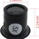 3 x 4PCS Jewelry Magnifier 4 in 1 Magnifier Set 5X 10X 15X 20X Dome Optical Lens Gemstone Diamond Stamp Reading Newspaper Craft Watch Repair for Beading Sewing Soldering Jewelry Making Black