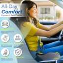 Car Seat Cushion, Ergonomic Memory Foam Car Cushion for Sciatica Pain Relief, Larger Driving Seat Pillow for Short Drivers on Long Drives - Butt Pillow for Truck, Office, Wheelchair - Black&Gray, Standard