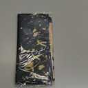 Black and Gold Happy Birthday Table Runner, 13 x 70 Inch Vintage Tablecloth Polyester Birthday Party Decorations for Home Kitchen