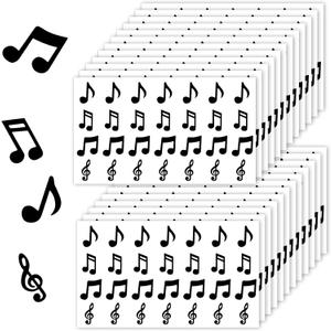 672pcs Musical Note Stickers, 4 Designs Waterproof Music Notes Stickers Self-Adhesive Music Note Stickers Perfect Decoration Envelope Notebook Greeting Card(Black)
