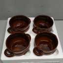 French Onion Soup Bowls with Handles, 16 Oz Ceramic Soup Serving Bowl Crocks - Oven Safe Bowls for Chili, Beef Stew, Cereal, Pot Pies, Set of 4 (Brown)