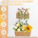 2 Pack Woven Storage Hanging Basket, Boho Style Hand Organizer Trays for Bathroom Kitchen Vanity Countertop Table Shelf, Wall Decor Hyacinth Basket Hanging for Organizing Files Mails Books