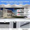 Garage Door Screen for 1 Car Garage 8x7FT, Magnetic Screen Garage with Retractable Fiberglass Mesh and Heavy Duty Weighted Bottom, Easy Assembly & Pass, Hands Free Screen Door Kit