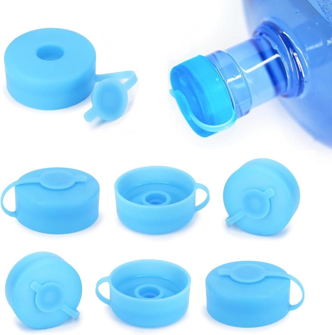 Myvision Secure Cap for 5 Gallon Water Dispenser,(8pcs) Reusable 5 Gallon Water Jug Cap, Silicone Non Spill Water Bottle Caps for 2.16in/55mm Bottle Mouth