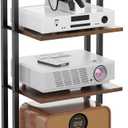 X-cosrack 4-Tier AV Media Stand Corner Shelf Wooden Corner Shelves Component Cabinet Stereo Audio Rack Stand Tower Perfect for DVD Players:Game Console:TV Box:Cable Box:WiFi Router
