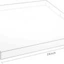 24×24 Inch Clear Acrylic Serving Tray with Handles Extra Large Ottoman Tray Decorative Tray Spill-Proof Coffee Table Space Saver Oversize Counter top Organizer Platter with Safe Edge