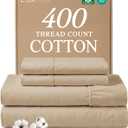 Queen Sheet Set - 100% Cotton Sheets - 4 Piece Queen Size Cotton Bed Set with Deep Pockets up to 16 Inches - Ultra Soft, Breathable & Cooling - Comfy, Fade & Stain Resistant - Machine Washable - Cream