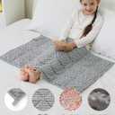 Mr. Sandman Weighted Lap Blanket 2LBS 20 x 30 Inches, Minky Dots Heavy Blanket with Glass Beads, Soft and Cooling for School and Home, Grey