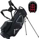 14 Way Golf Stand Bag, Golf Bags for Men with Stand, Top Dividers Ergonomic with 10 Pockets (Black)