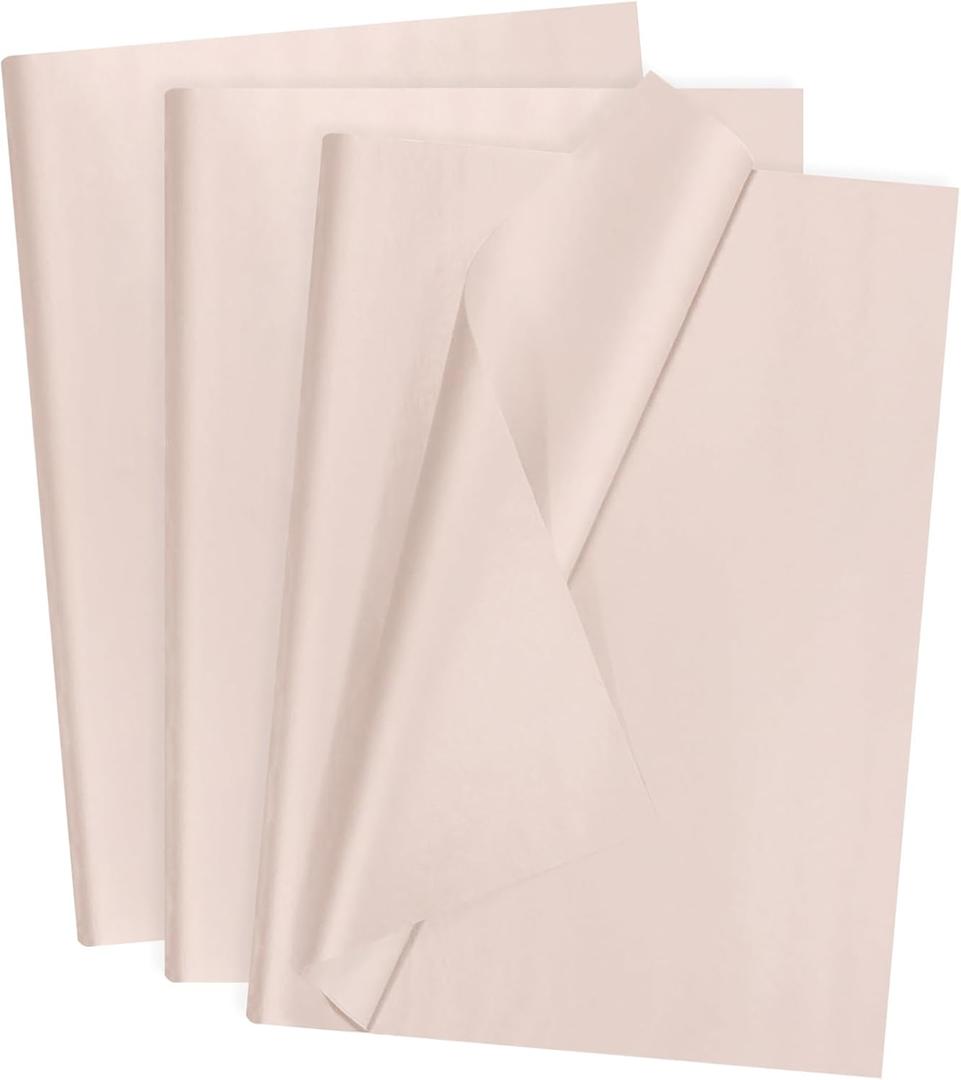 MECCANIXITY 40 Sheets Light Pink Waterproof Tissue Paper 20x28 Inch Tissue Gift Wrapping Paper for Florist Bouquet Supplies, DIY Crafts Birthday Holiday Decoration