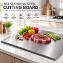 304 Stainless Steel Cutting Boards for Kitchen, Kneading Cutting Board Mats, 31.5"L x 19.7"W