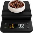Greater Goods Coffee Scale with Timer 0.1g Precision Digital Coffee & Espresso Scale for Pour-Over, Coffee Bean Weighing, Barista Brewing, Waterproof Cover, 3kg Capacity (Onyx Black)