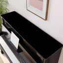 Piano Top Runner Mat, Non-Slip Rubber Bottom Top Protector Dust-Proof Covers, 61" x 13.8" Black Machine Washable Free Cut Top Protector Covers for Piano Musical Instrument (Black, 61" x 13.8")