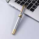 YIVONKA Ballpoint Pen Luxury Ballpoint Line Black Refill width 0.5mm Gift Set for Men & Women Professional Executive,Office,Nice BallPens Classy Gift Box (Silver)