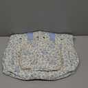 Large Blue Floral Quilted Crochet Knitting Bags and Totes Organizer Cotton Yarn Hook Bag Holder Christmas Corduroy Gift for Crochet Lover Crocheting Accessories, Needle with Zipper