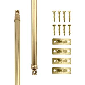 Amazing Drapery Hardware Swivel Sash Curtain Rods with Brass Finish, Set of 2 (Hardware Included) - Adjustable Length 11-19 Inches, Easy to Install Metal Rods for Doors, Windows, and Sidelights