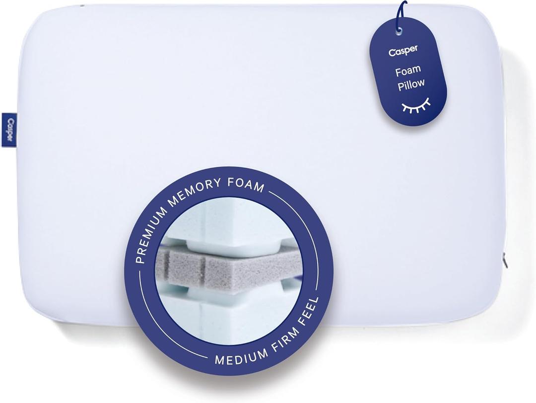 Casper Sleep Foam Pillow, Standard, White