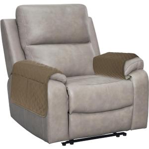 Uxcell 2 PCS Armrest Covers, Couch Arm Cover Furniture Protect Slide Recliner Chair Armchair Covers with Side Storage Pocket for Sofa Recliner, Camel