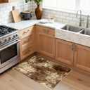 RELEANY Washable 10'x14' Abstract Area Rug for Living Room Brown Tan