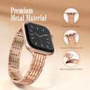 Wearlizer Slim Metal Band Compatible with Apple Watch Bands for Women 40/38/41/42/44/45/46/49mm, Dressy Stainless Steel Strap Gold Silver Bracelet for iWatch Series 11 10 9 8 7 6 5 4 SE/Ultra 3 2 1