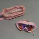 Adult Swimming Goggles,Leak-Proof,Anti-Fog Pool Glasses,Wide View Swim Goggles with Ear Plugs and Nose Clip (Dazzling Mirror Pink Frame)