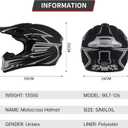 Youth Kids Motocross Helmet DOT Approved, Adult ATV Dirt Bike Off-Road Full Face Motorcycle Helmet with Goggles Gloves Mask for Boys Girls,Lightweight Breathable for Riding (Gray, X-Large)
