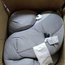 Plufl Hugl Cooling Body Pillow for Adults Made with CloudSupport Fill | U Shaped Maternity Pillows Great for Side Sleepers & Pregnant Women | Washable Cover | Grey, Size: Large